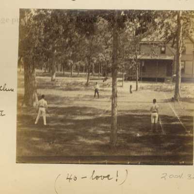 playing tennis