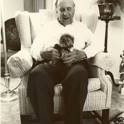 Herman R. Jahnke and dog