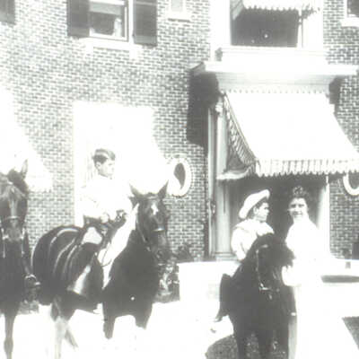 three children on horses