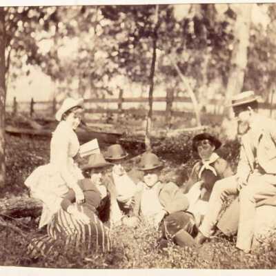 Group of young men and women outside