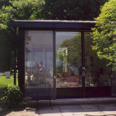 View of the enclosed porch at the Edward Byron Smith house