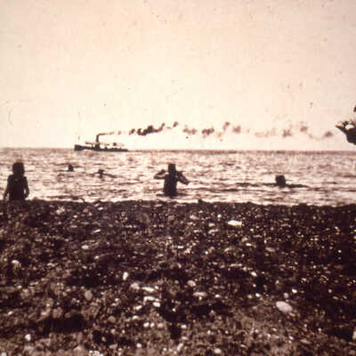 Lake Forest Beach with a steamboat