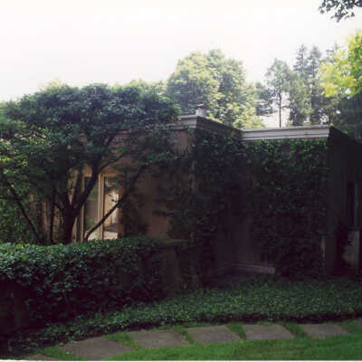 Path leading to pool at Edward Byron Smith house