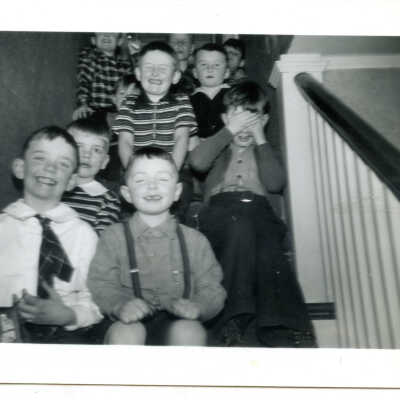 Group of boys on stairs