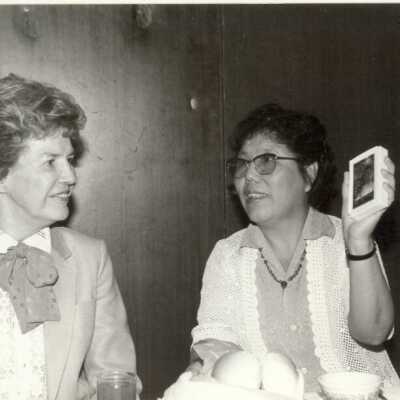 Virginia Fiester Frederick and an unidentified woman