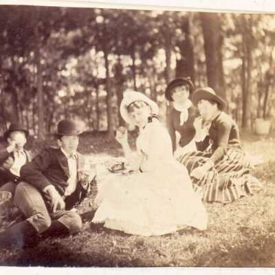 Group of young men and women outside