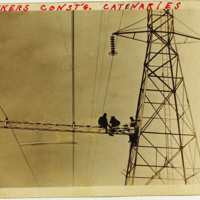 Iron Workers constructing catenari