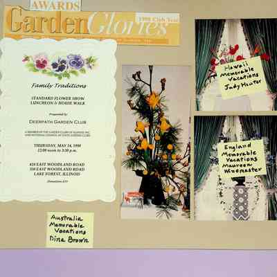 Loose pages from Deerpath Garden Club scrapbooks