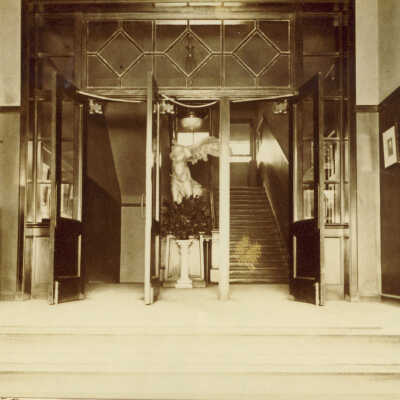 Entrance hall and staircases in Gorton School