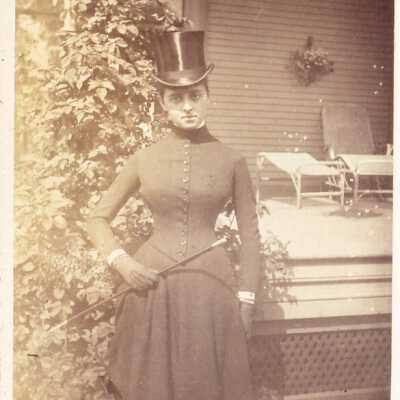 Grace Farwell in riding habit