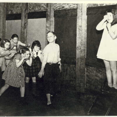 Students enacting a Speech play