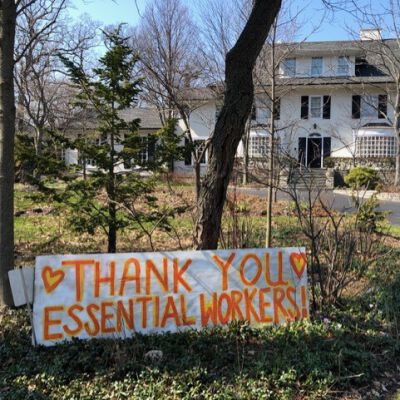 "Thank you sign"