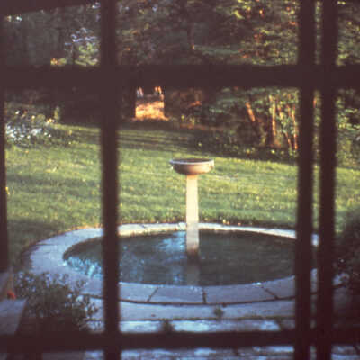 Ragdale Fountain through window