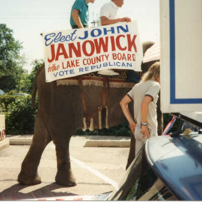 John Janowick on elephant