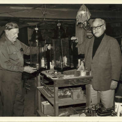 Stanley Wells and Mr. Cole at Lake Forest Library
