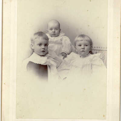 Portrait of three Allen children
