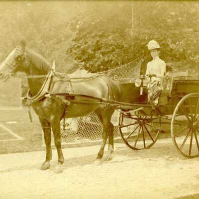 Fannie Farwell with dog Vicki
