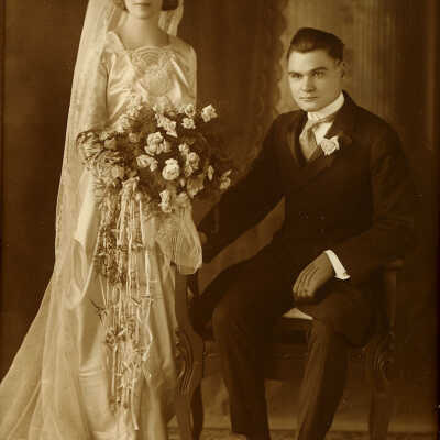 Unidentified wedding couple