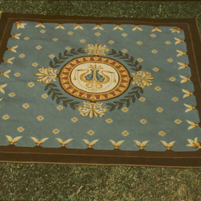 Red, white, and blue rug in Quinlan home