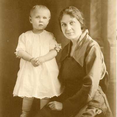 Unidentified woman and child