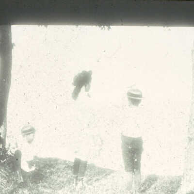 Children overlooking the lake