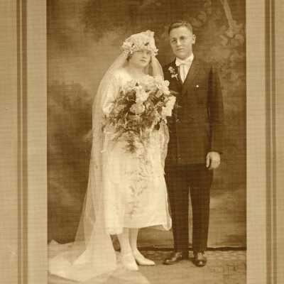 Unidentified wedding couple