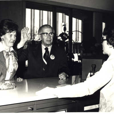 Virginia Fiester and Kenneth Frederick marriage at County Clerk's office