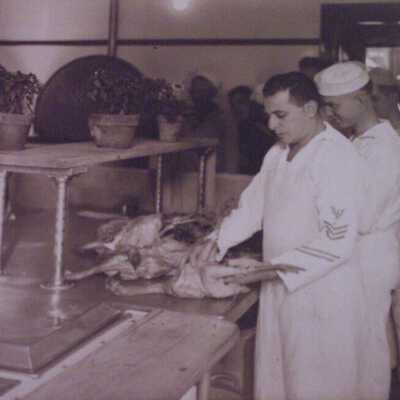 Sailors in kitchen