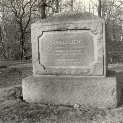 B/W Photo of Samuel Dent's gravestone