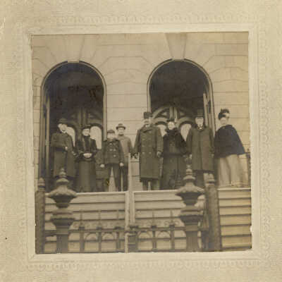 Group on stairs