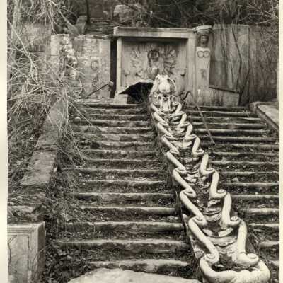 "Villa Turicum," fountain cascade and stairway