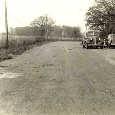 Police car on side of road