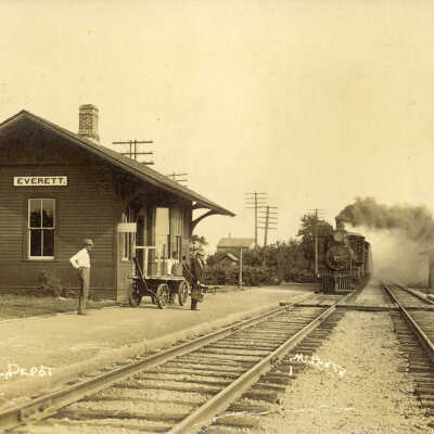 Chicago - Milwaukee and St. Paul depot. Everett, IL"