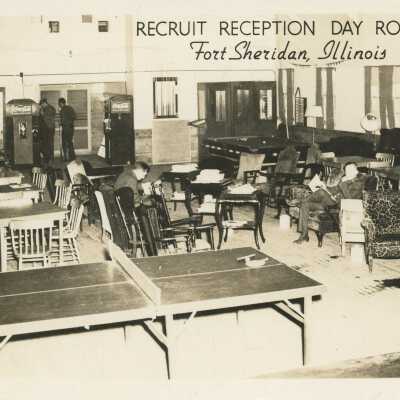 Postcard - Recruit Reception Day Room, Fort Sheridan