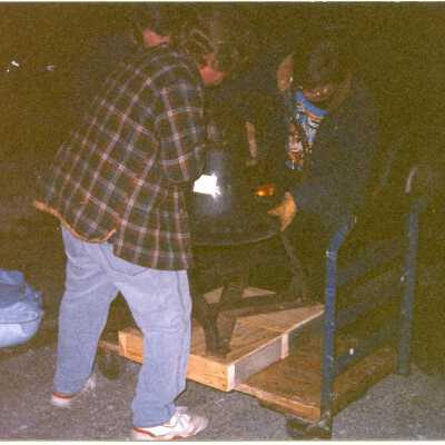 Unloading the Everett School Bell