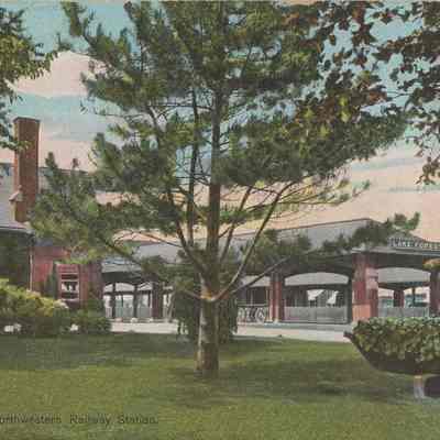 Lake Forest Train Station Postcard