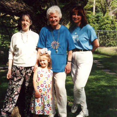 Joy and Kathleen Hodgen with Mary Redmond