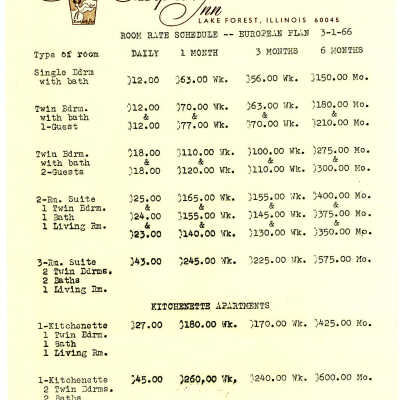 Deerpath Inn room rates & envelope