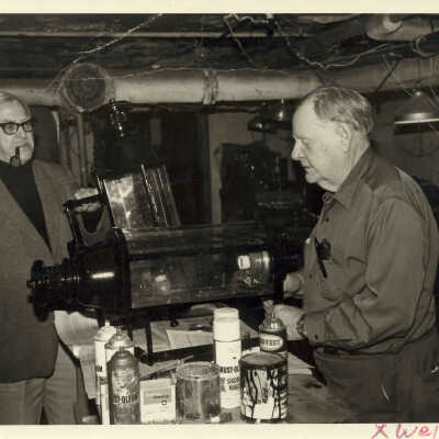 Stanley Wells and Mr. Cole at Lake Forest Library