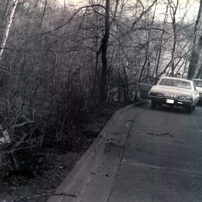 Police car down in ravine