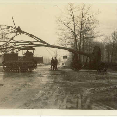 Tractor pulling tree