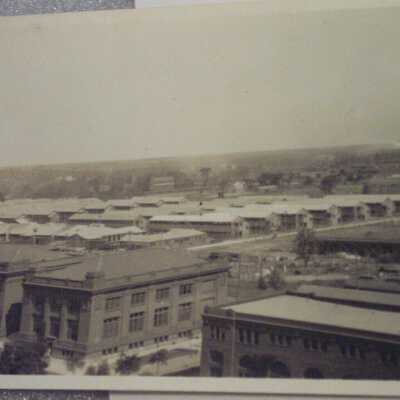 Aerial view with camp barracks