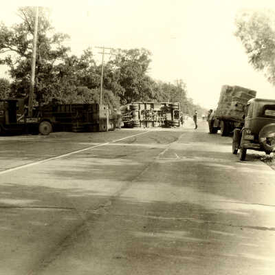 Overturned trucks