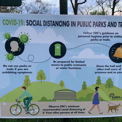"Social distance signage"