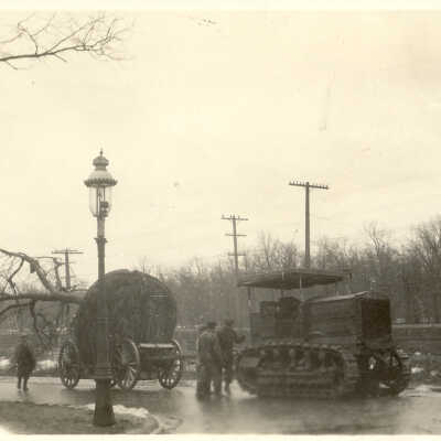 Tractor pulling tree