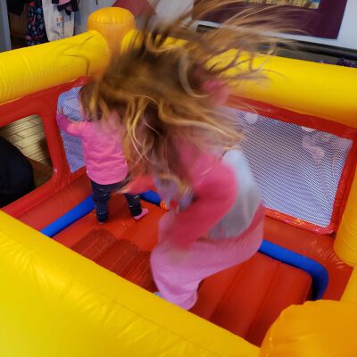 "Indoor bounce house"