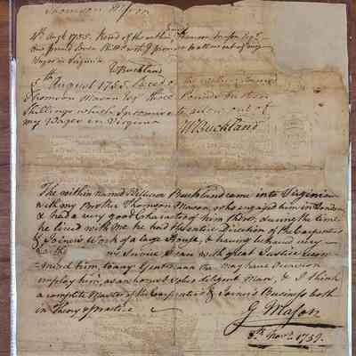 Reverse of Buckland work indenture