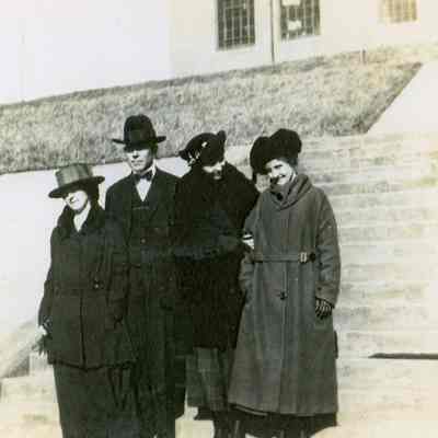 Four people on Lock 22 steps