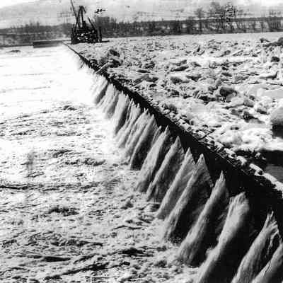 Ice on Dam at Lock 22, Ravenswood