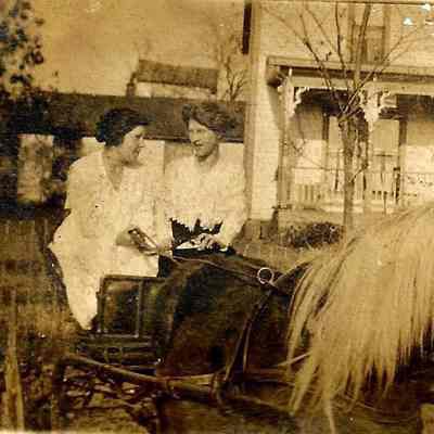 Pearl Boggs and Nora Polk at Polk Residence